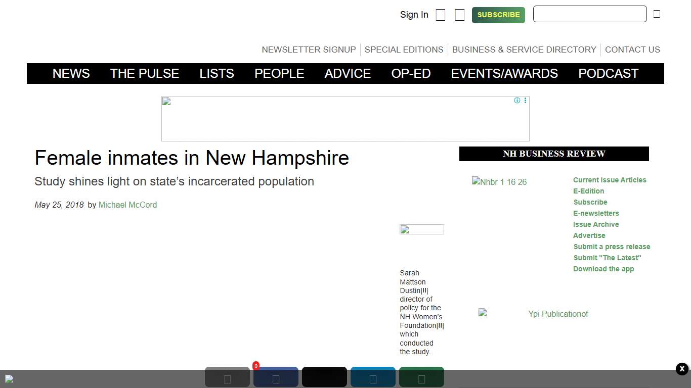 Female inmates in New Hampshire - NH Business Review